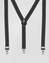 Thumbnail for your product : Reclaimed Vintage Stripe Suspenders Black