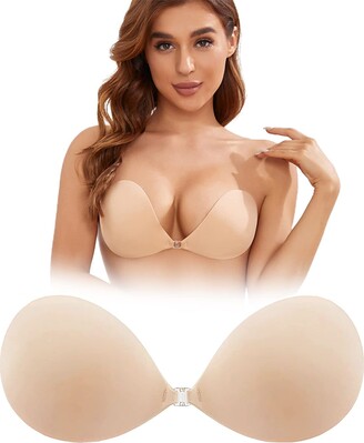 Adarados Push up Adhesive Bra Invisible Strapless Reusable Plunge Bras  Backless Silicone Sticky Bra - ShopStyle