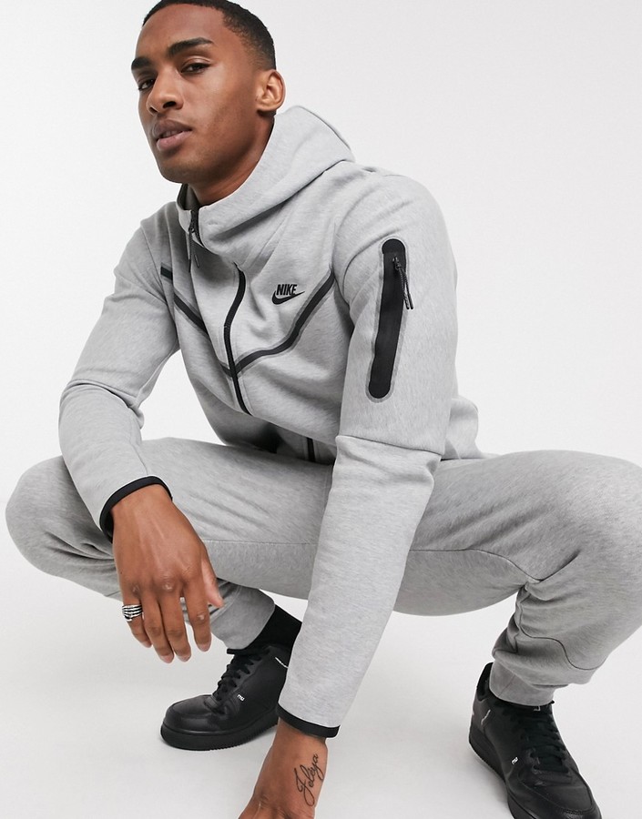 Nike Tech Fleece full-zip hoodie in gray - ShopStyle