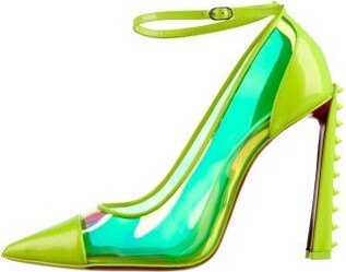 Christian Louboutin Patent Leather Colorblock Pattern Pumps