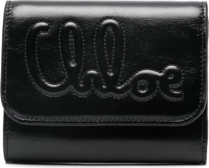 Chloé Black Bikie Logo Wallet - ShopStyle