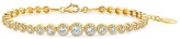 Thumbnail for your product : Sterling Forever 14K Goldplated Cubic Zirconia Graduated Halo Tennis Bracelet
