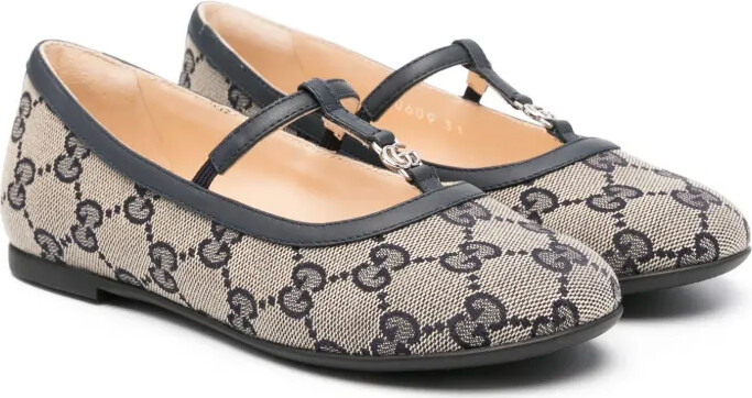 Double G leather ballerina shoes