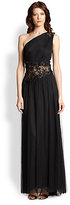 Thumbnail for your product : Tadashi Shoji Tulle One-Shoulder Gown
