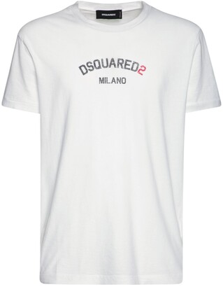 DSQUARED2 Logo Print Cotton Jersey T-shirt