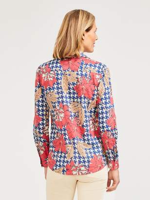 Lois Shirt in Peony Houndstooth