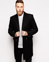 Thumbnail for your product : ASOS Double Breasted Overcoat In Wool