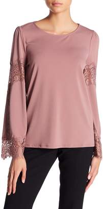 Adrianna Papell Lacy Bell Sleeve Blouse