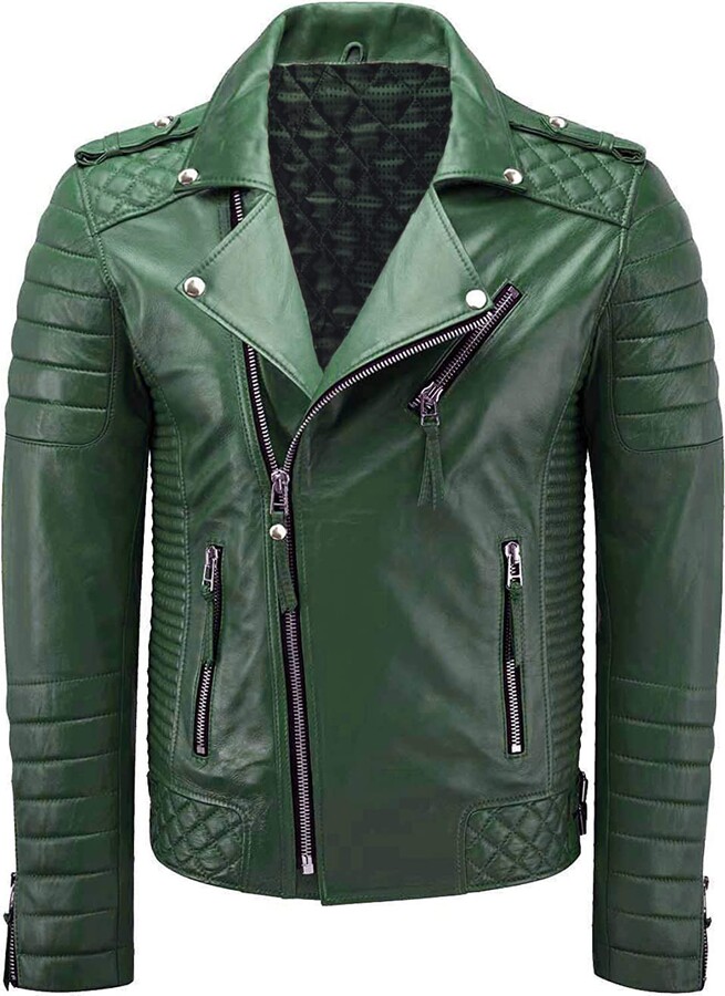 GAVA Men's Stylish Genuine Lambskin Leather Jacket. Motorcycle Slim Fit  Biker zip Jacket. Classic Real Biker Leather Jacket. (M - ShopStyle