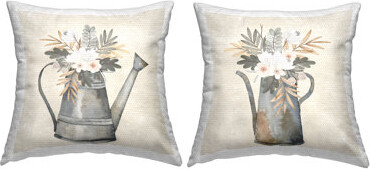 Stupell Industries Country Flower Bouquet Tins 2 Piece Outdoor Printed Pillow Set by ND Art