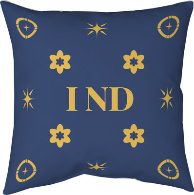 Khieu Indianapolis Basketball Colors Gold Navy Blue Cotton Twill Pillow 14 Inch