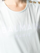 Thumbnail for your product : Balmain flocked logo sleeveless T-shirt