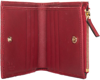 Gucci Red Microguccisima Leather Compact Wallet