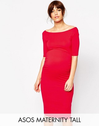 ASOS Maternity TALL Bardot Dress With Half Sleeve