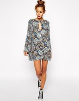 Thumbnail for your product : B.Tempt'd Milk It 70s' Bell Sleeve Paisley Festival Floral Print Dress