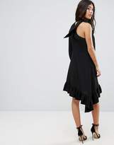 Thumbnail for your product : ASOS Petite One Sleeve Scarf Neck Tie Midi Dress