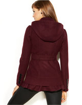 Thumbnail for your product : Celebrity Pink Hooded Ruffle-Hem Peacoat