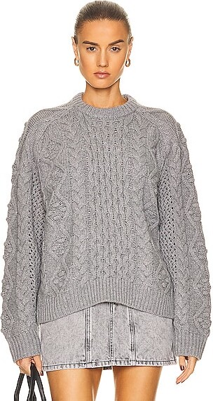 LOULOU STUDIO Secas Cable Knit Sweater in Grey - ShopStyle
