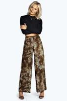 Thumbnail for your product : boohoo Cherie Animal Print Wide Leg Trousers