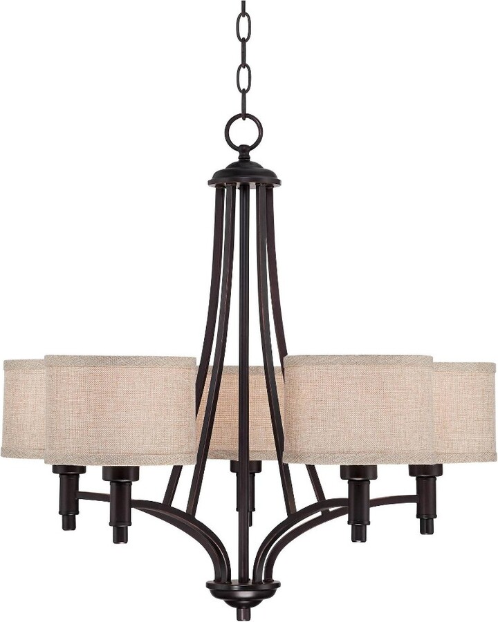 Franklin Iron Works Oil Rubbed Bronze Chandelier 26" Wide Arched Arms