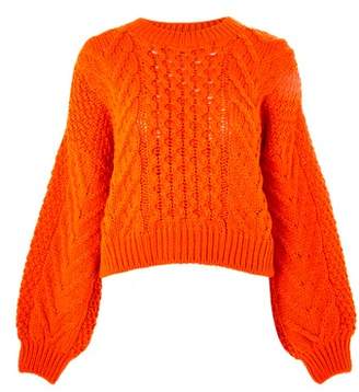Topshop Crop Cable Sweater