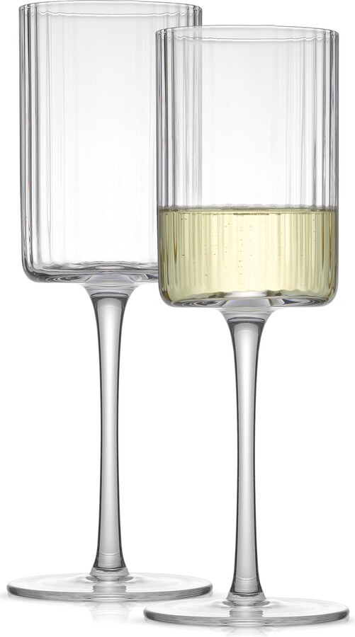 JoyJolt Claire Crystal Cylinder White Wine Glass - Set of 4 - ShopStyle