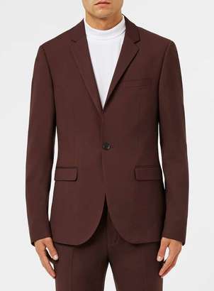 Topman Rust Twill Skinny Fit Suit Jacket