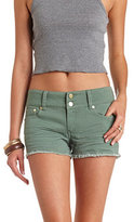 Thumbnail for your product : Charlotte Russe Refuge ""Mid-Rise Cut-Off"" Colored Denim Shorts