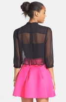 Thumbnail for your product : Frenchi Mock Neck Crop Blouse (Juniors)