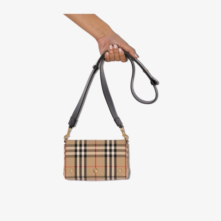 Burberry Neutral Hackberry Vintage Check Leather Cross Body Bag - ShopStyle