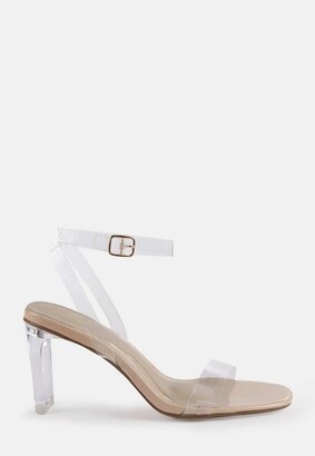 perspex block heel sandals