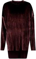 Thumbnail for your product : boohoo Cara Boutique Pleated Velvet Dip Back Tunic
