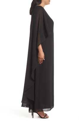 Xscape Evenings Cape Overlay Chiffon Gown