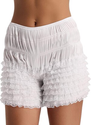 Agoky Women Ladies Knickers Frilly Underwear Boy Shorts Hot Pants Fancy  Dress Dance Show Costume White L - ShopStyle