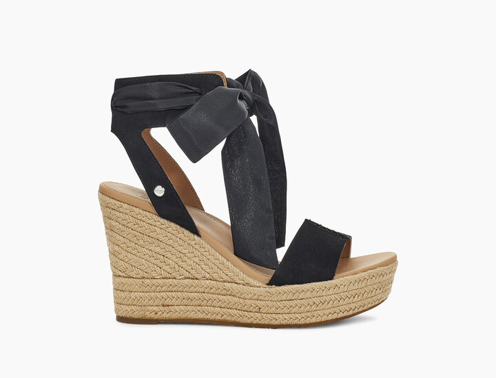 ugg wedge sandals black