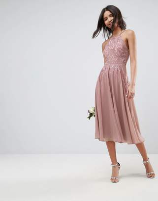 ASOS Design Bridesmaid Lace Applique Cami Midi Dress