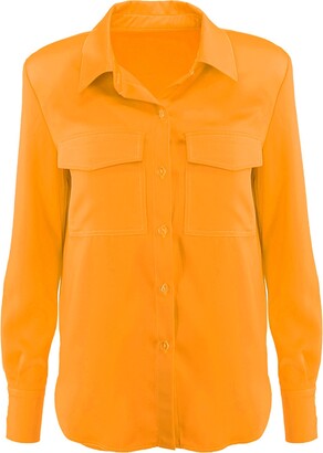 Yellow Padded Shoulder Top | ShopStyle