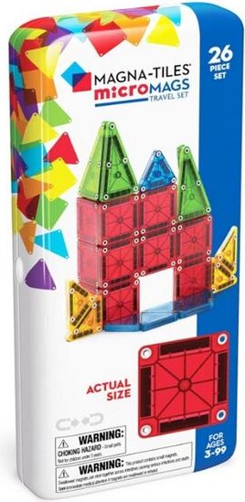 Magna-Tiles Magna Tiles microMAGS 26 Piece Travel Magnetic Construction Set