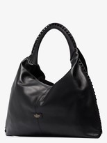 Thumbnail for your product : Valentino Garavani black Rockstud suede and leather tote bag