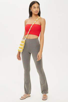 Topshop Womens Glitter Stripe Flare Trousers - Multi