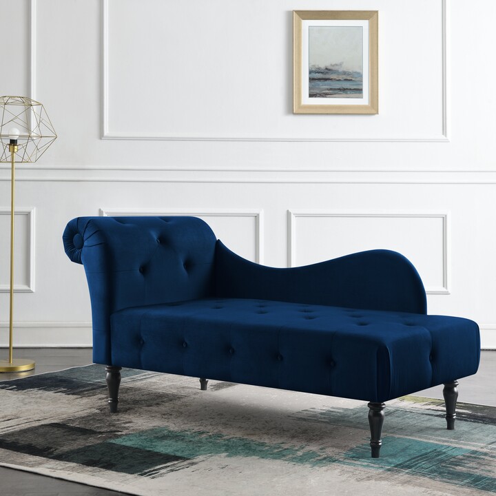 Dunelm Wisteria Velvet Chaise Longue Dark Blue ShopStyle