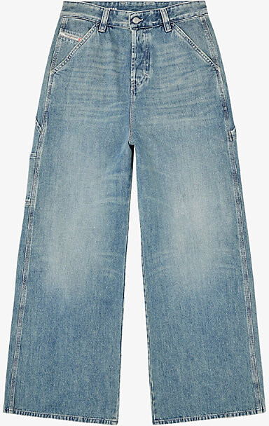 Diesel Womens 01 1996 D-Sire Wide-Leg Relaxed-Fit Denim Jeans 28
