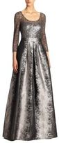 Thumbnail for your product : Kay Unger Sequined Metallic Lace Gown