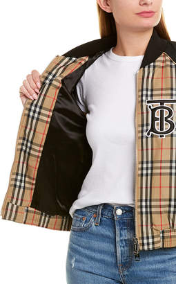 Burberry Monogram Motif Vintage Check Bomber Jacket