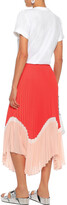 Thumbnail for your product : Markus Lupfer Cloe Pleated Color-block Crepe De Chine Skirt