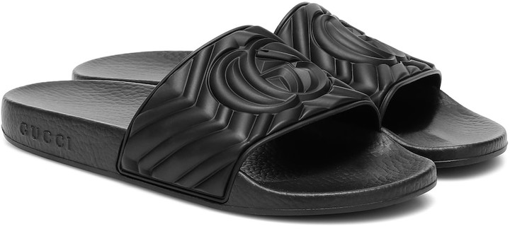 gucci embossed slides