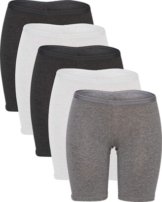Molasus Womens Boxer briefs Cotton Boy Shorts Underwear Anti Chafing Bike  Short Long Leg Under Shorts White 4 Pack Size 12