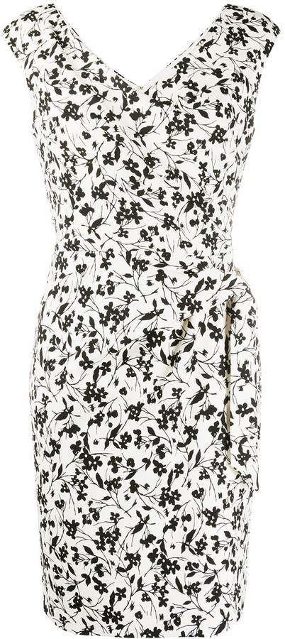 ralph lauren black and white floral dress