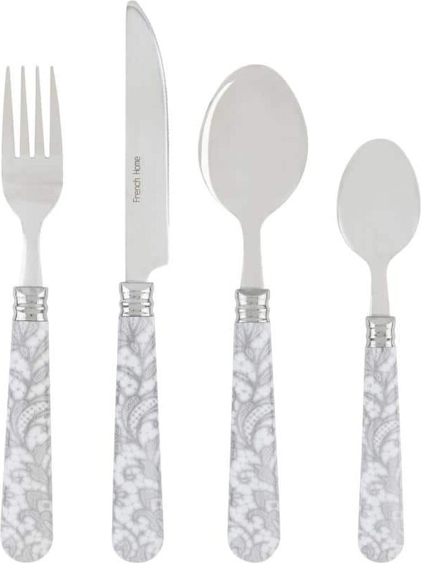 French Home Bistro 16-Piece Lace Overlay Stainless Steel Flatware Set (Service for 4)