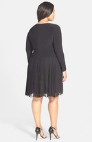Thumbnail for your product : Adrianna Papell Pleat Skirt Fit & Flare Dress (Plus Size)